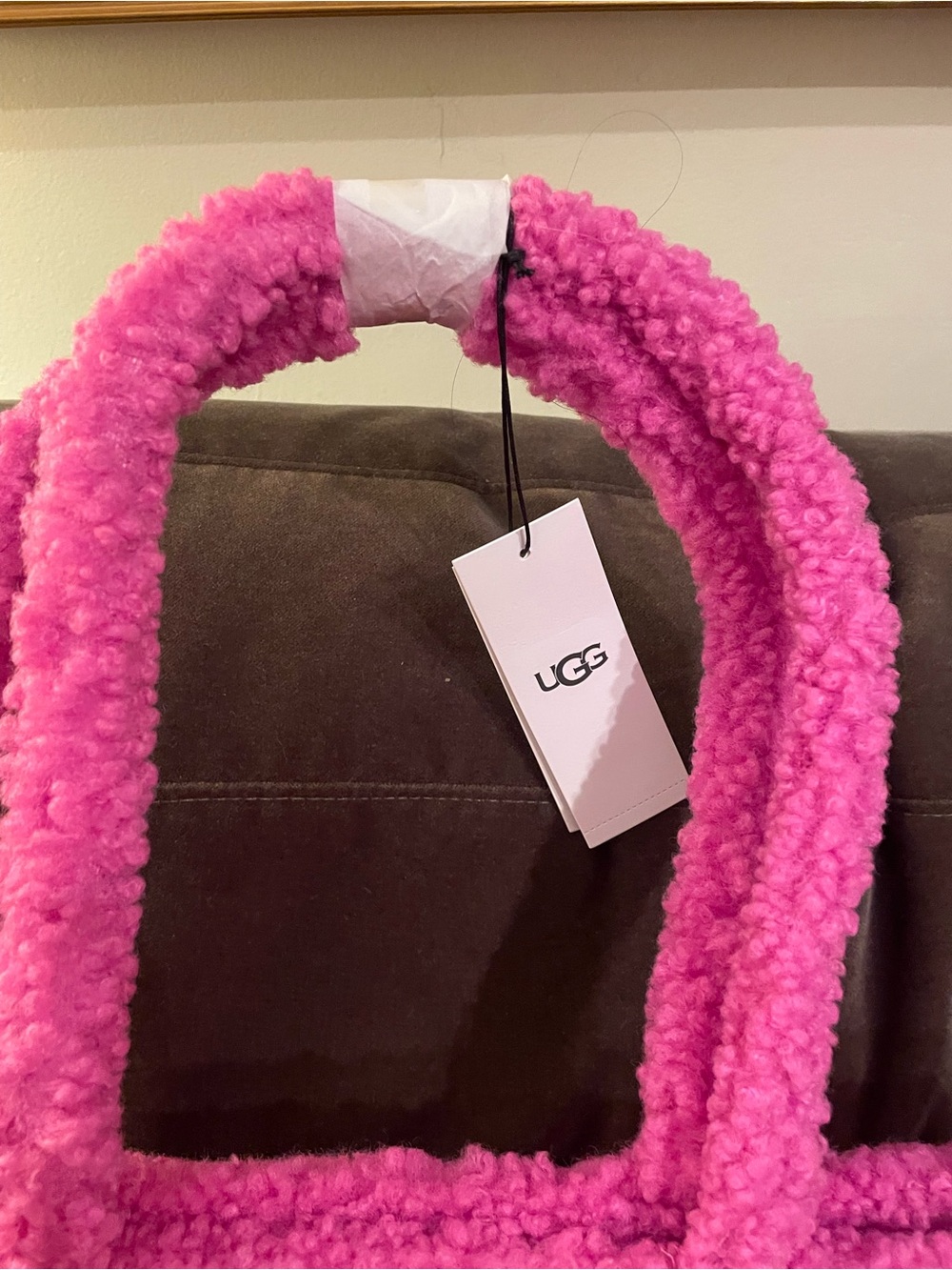 UGG Hot Pink Sherpa Tote with Front Pocket - Picture 5 of 5